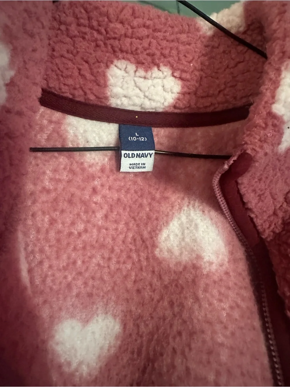 Old Navy Pink Heart Sherpa Puffer Jacket